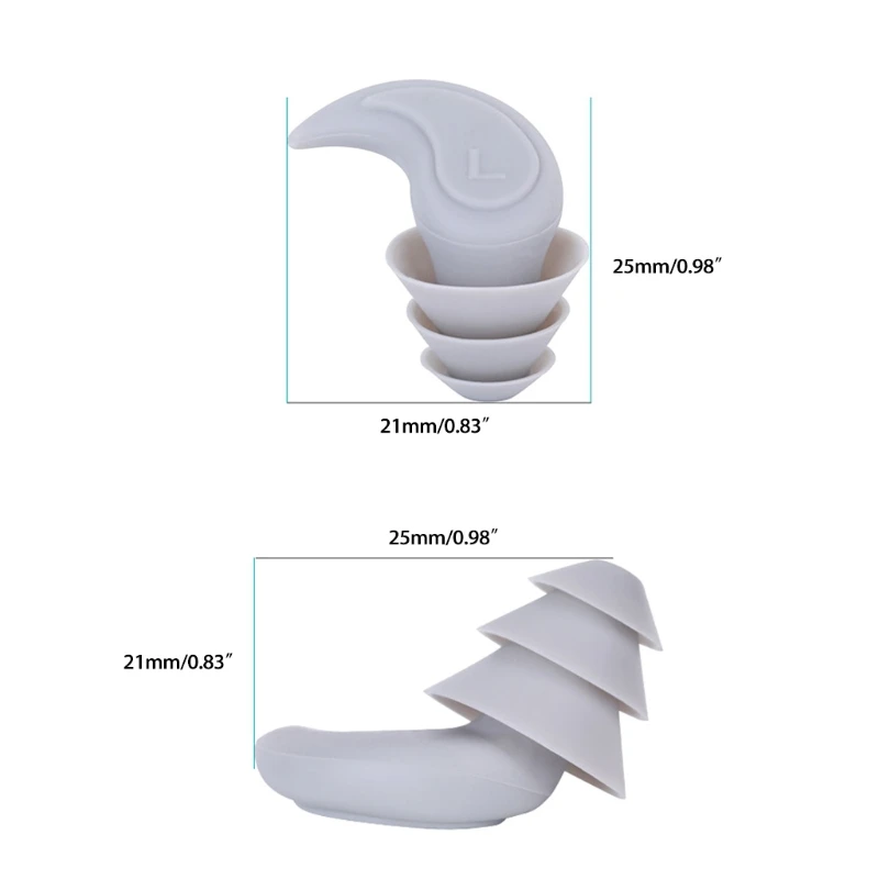 Набор из 2 трехслойных вкладышей для сна многоразовые шумоподавляющие беруши