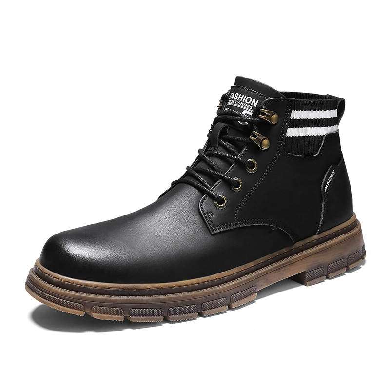 

2020 Winter Shoes for Men Waterproof Boots Tactical Boots Mens Boots Sport Shoes Black Casual Motorcycle High Top Sock Shoes
