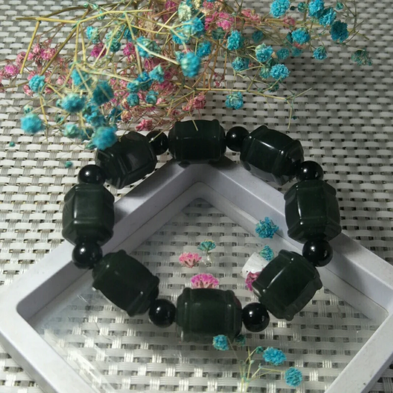 

Natural Hetian Jade Hand Carving Jade Bracelet Jewelry Lucky Exorcise Evil Spirits Safet Amulet Fine Jade Jewelry Bracelet