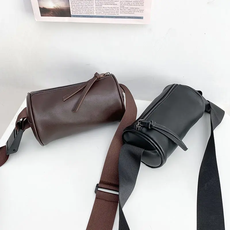 

Ins Super Fire Bag Cylinder Bag Woman 2021 New Slung Bucket Bag Women's Hip Hop One Shoulder Mobile Phone Bag