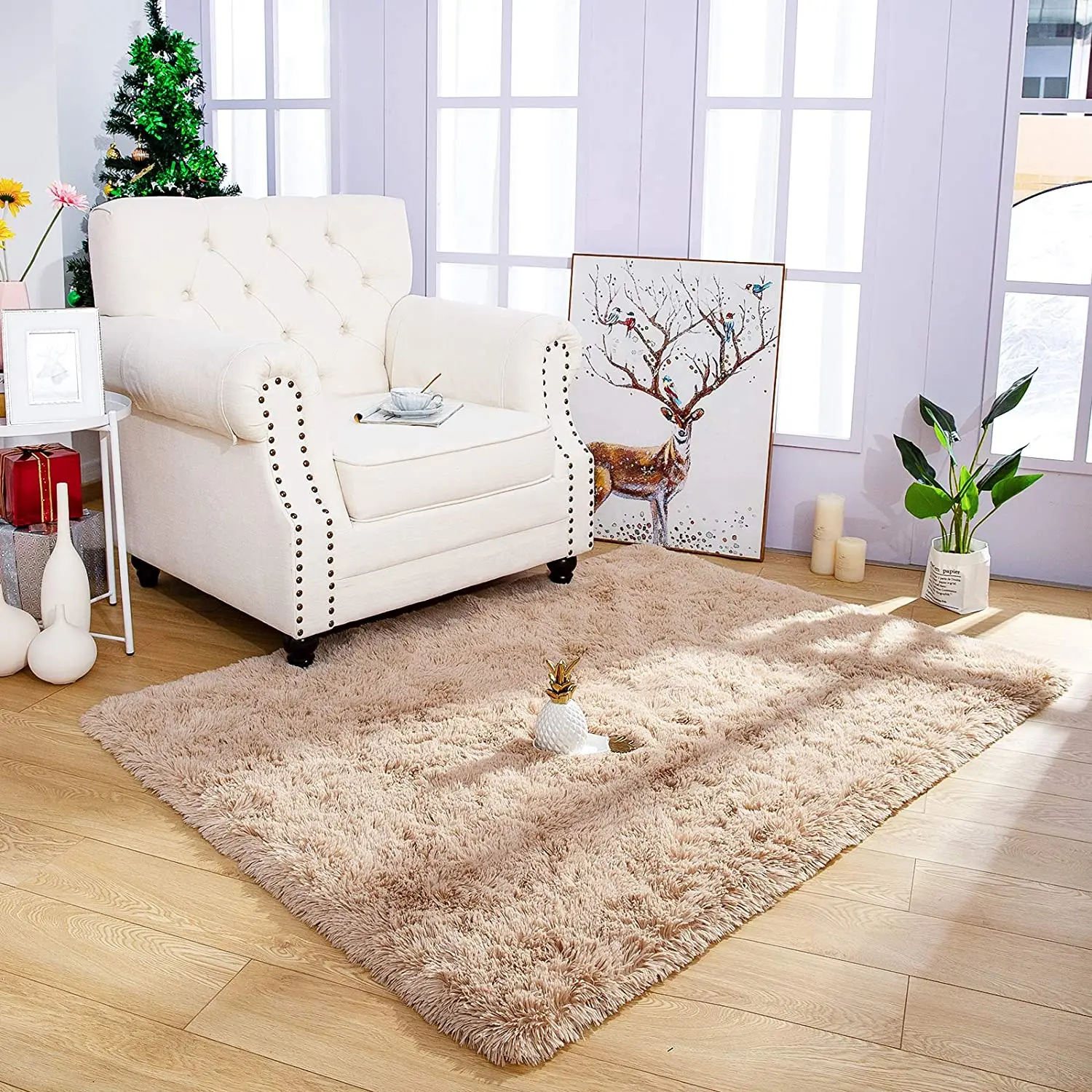 Мягкий пушистый коврик современные ворсистый ковер Спальня плюшевая