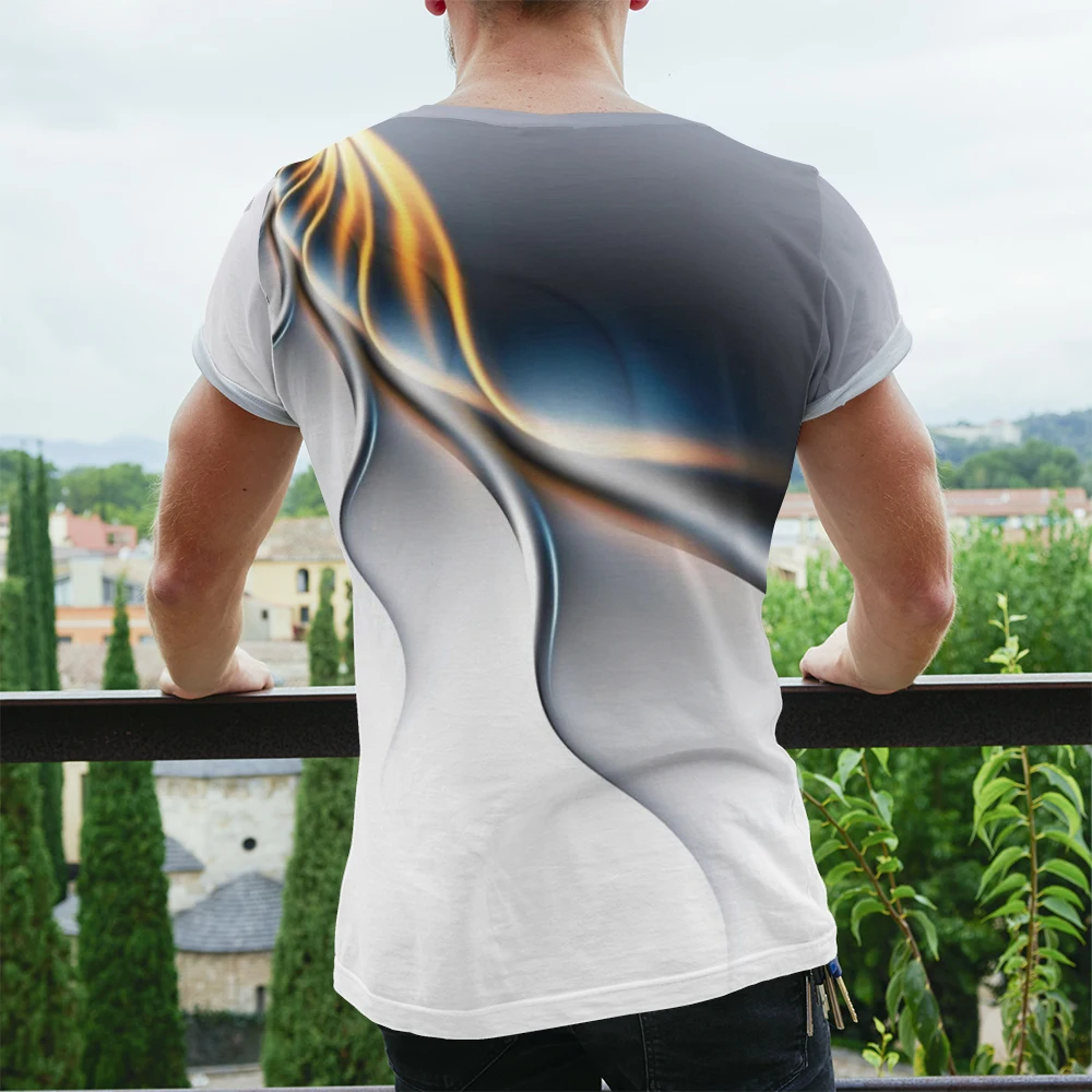 

Men 3D Printed T-Shirt Personality Lightning T Shirt Short Sleeve Casual T Shirt 2021 New Summer Fashion T-Shirt
