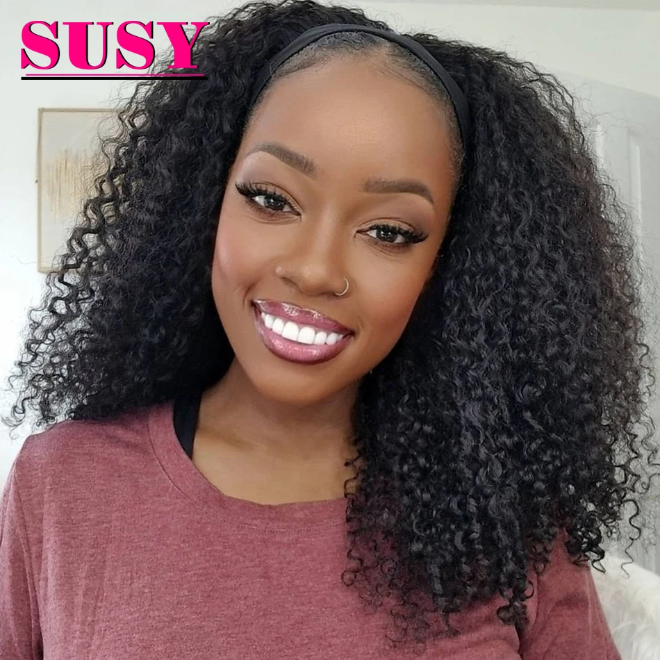 

Парики из натуральных волос афро кудрявые вьющиеся парики без шнурка для чернокожих женщин 180% монгольские Реми 100% натуральные волосы без к...