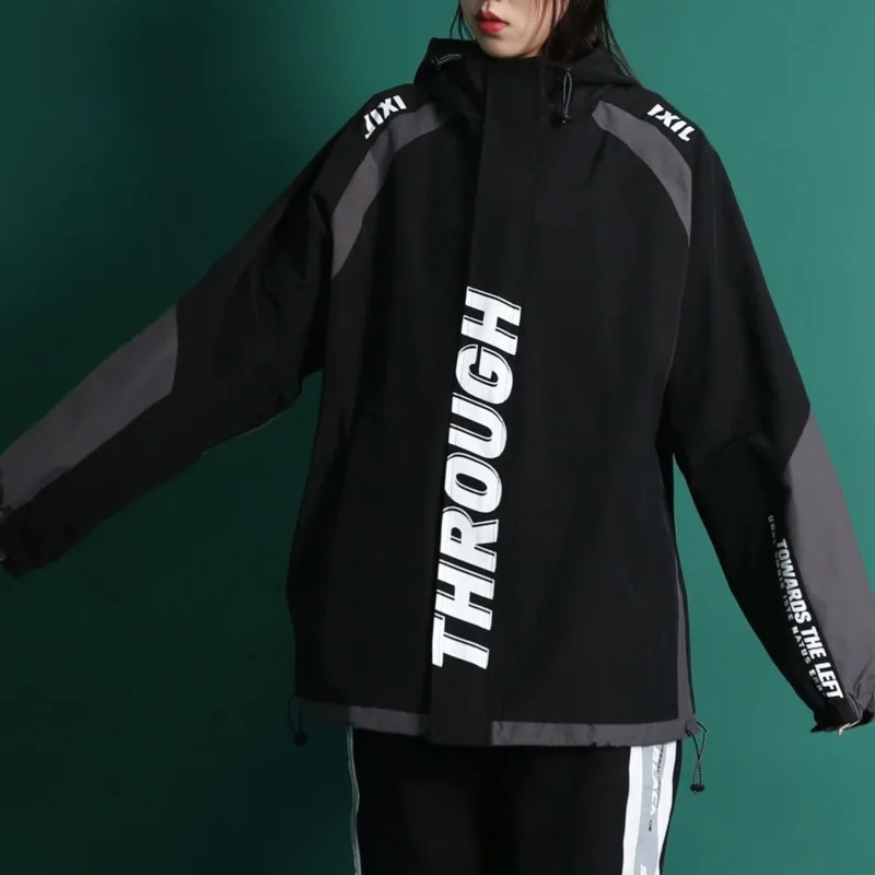 Фиолетовая Осенняя куртка для женщин и мужчин пальто куртки Harajuku размера плюс