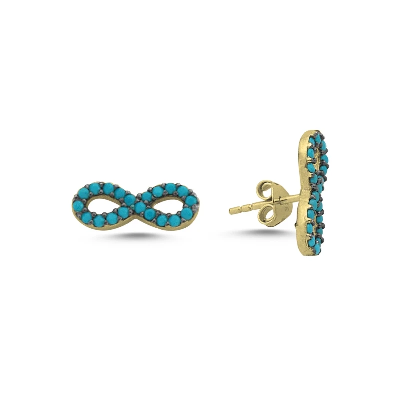 

Silverlina Silver Nano Turquoise Cubic Zirconia Infinity Earrings