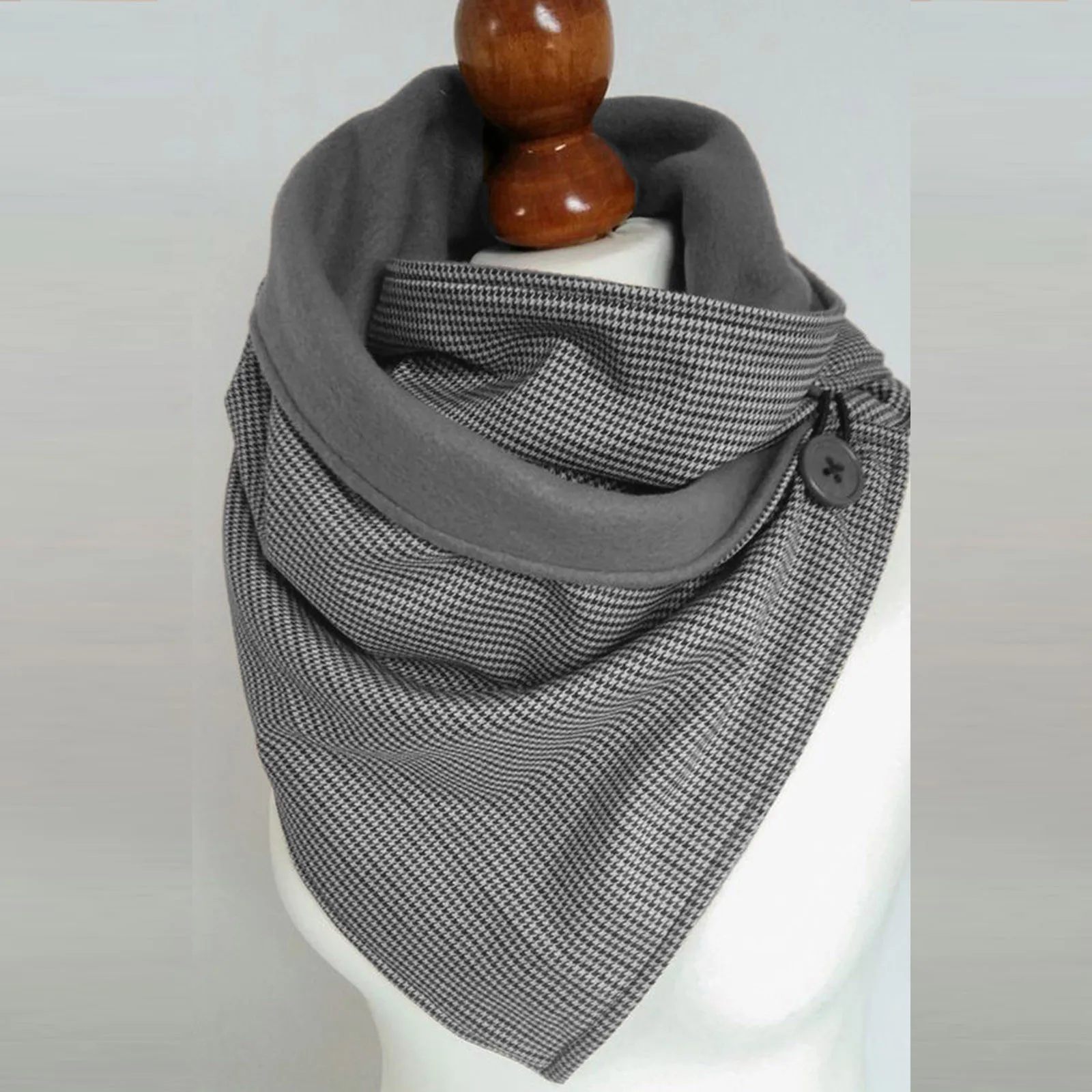 Женские шарфы зимние теплые обертывания элегантные однотонные в горошек на