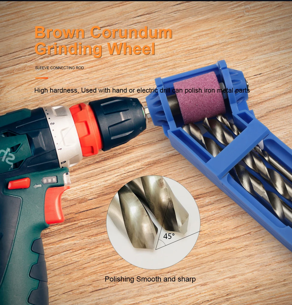 

Blue or Orange Corundum Grinding Wheel Bit Tool Portable Drill Bit Sharpener Twist Drill Bit Sharpening machine 2-12.5mm