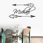 60*34 см знак стрелы пользовательское имя наклейка художественные наклейки на стену в детскую комнату домашний декор Детская комната надпись персональные имена DIY винил