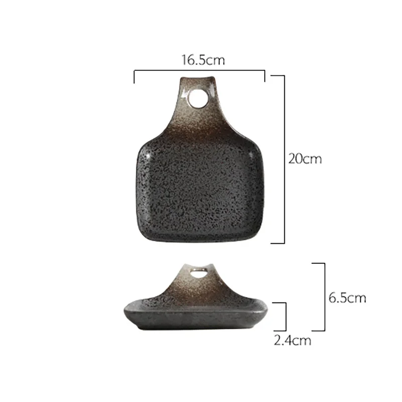 

FANCITY Creative with handle flat plate, breakfast plate, irregular dishes plate, home restaurant general.