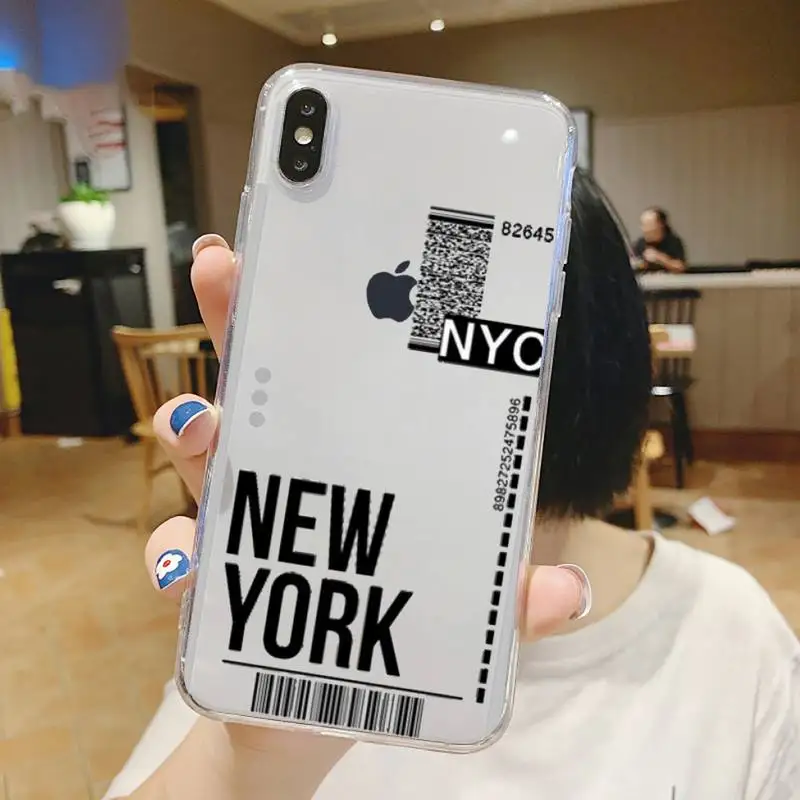 

Travel Air ticket airplane Phone Case Transparent for iPhone 6 7 8 11 12 s mini pro X XS XR MAX Plus