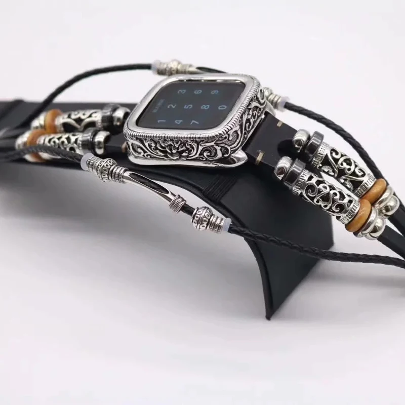 Винтажный металлический чехол в форме цветка для Apple Watch Band 38 мм/42 мм/44 мм/40 мм