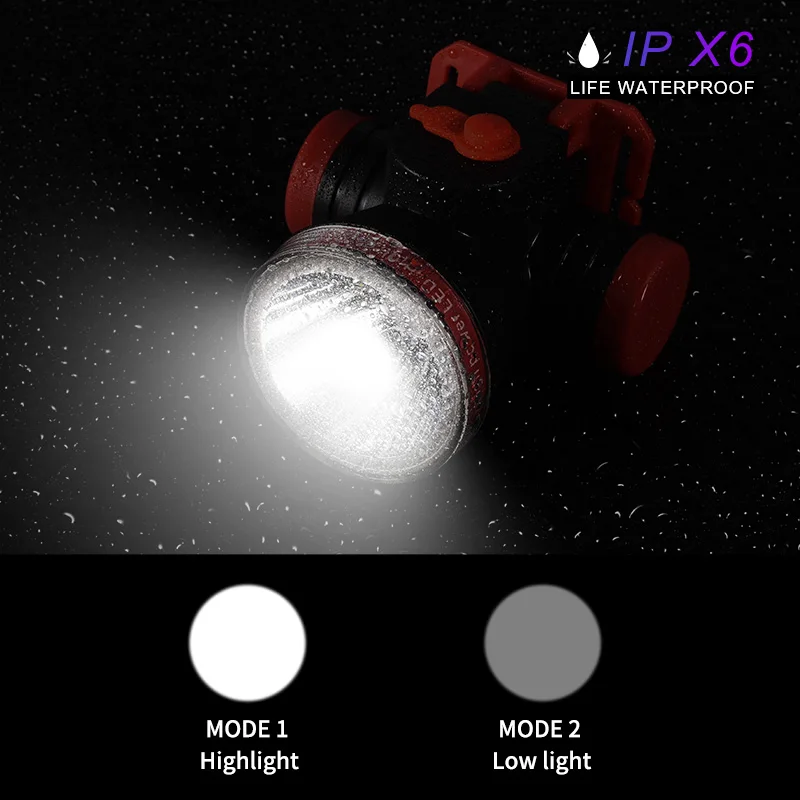 GIJOE светодиодный налобный фонарь водонепроницаемый пластиковый корпус 2000LM