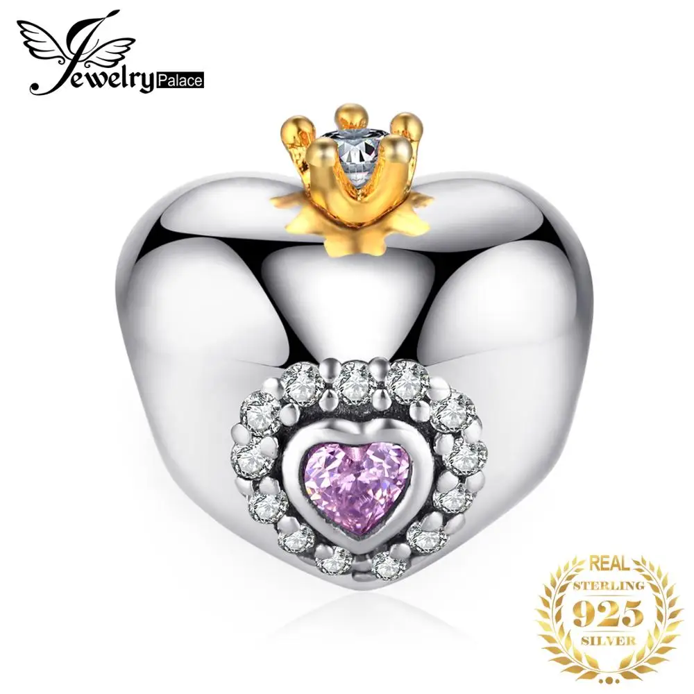 

JewelryPalace Crown Heart 925 Sterling Silver Beads Charms Silver 925 Original For Bracelet Silver 925 original Jewelry Making