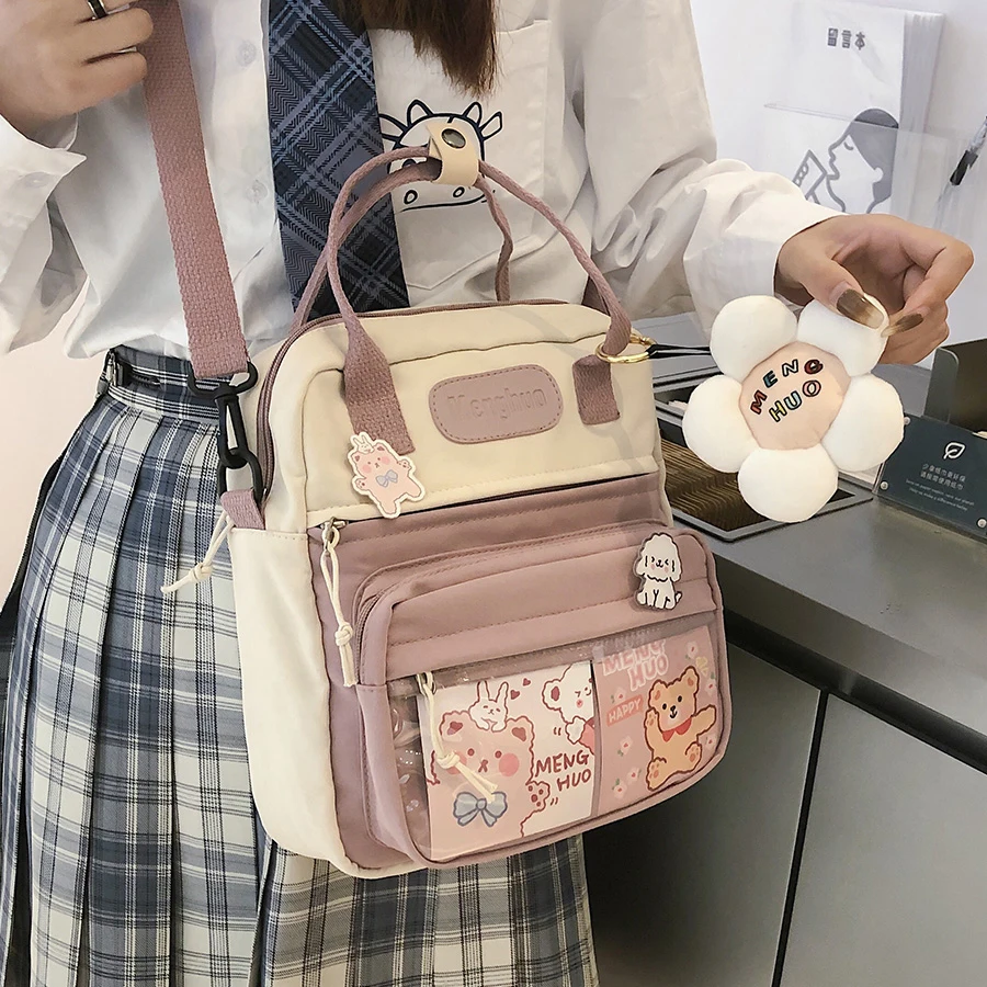 Модные милые рюкзаки в Корейском стиле, женские водонепроницаемые нейлоновые маленькие сумки на плечо, сумка, школьные сумки для девочек-по...