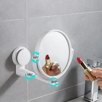 folding makeup mirror wall mount vanity mirror without drill swivel bathroom mirror suction folding arm extend shaving mirror