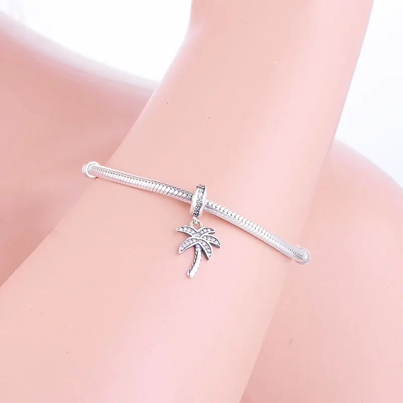Подходит к оригинальному пану браслет 925 пробы серебряный Ретро пальмовое дерево