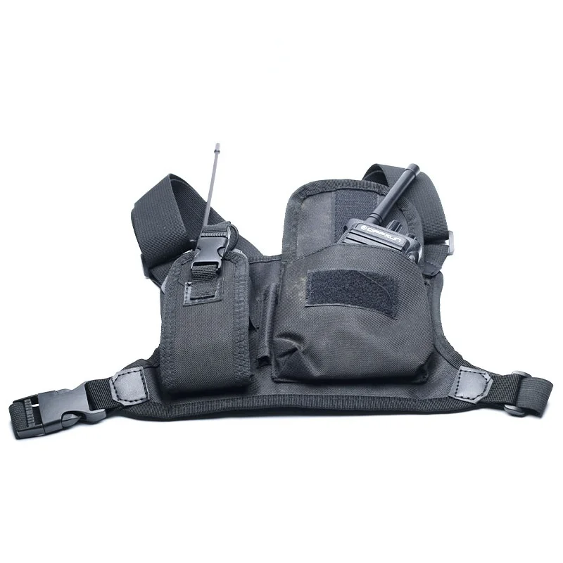 

Harness Chest Front Pack Pouch Holster Carry Bag for Baofeng UV-5R UV-82 UV-9R Plus BF-888S TYT Motorola Walkie Talkie
