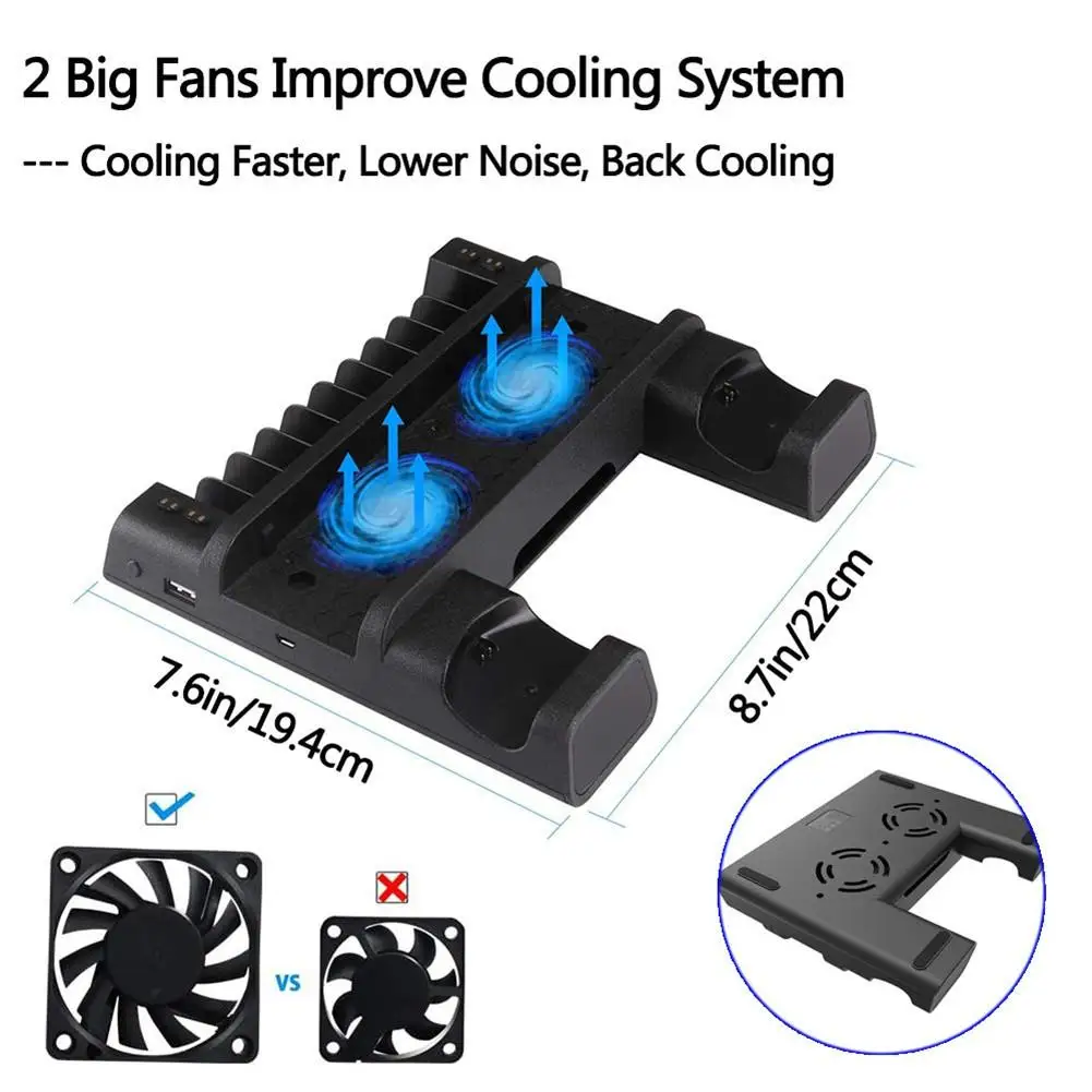 Внешний охлаждающий вентилятор для PS4/Slim/Pro вертикальная подставка контроллера