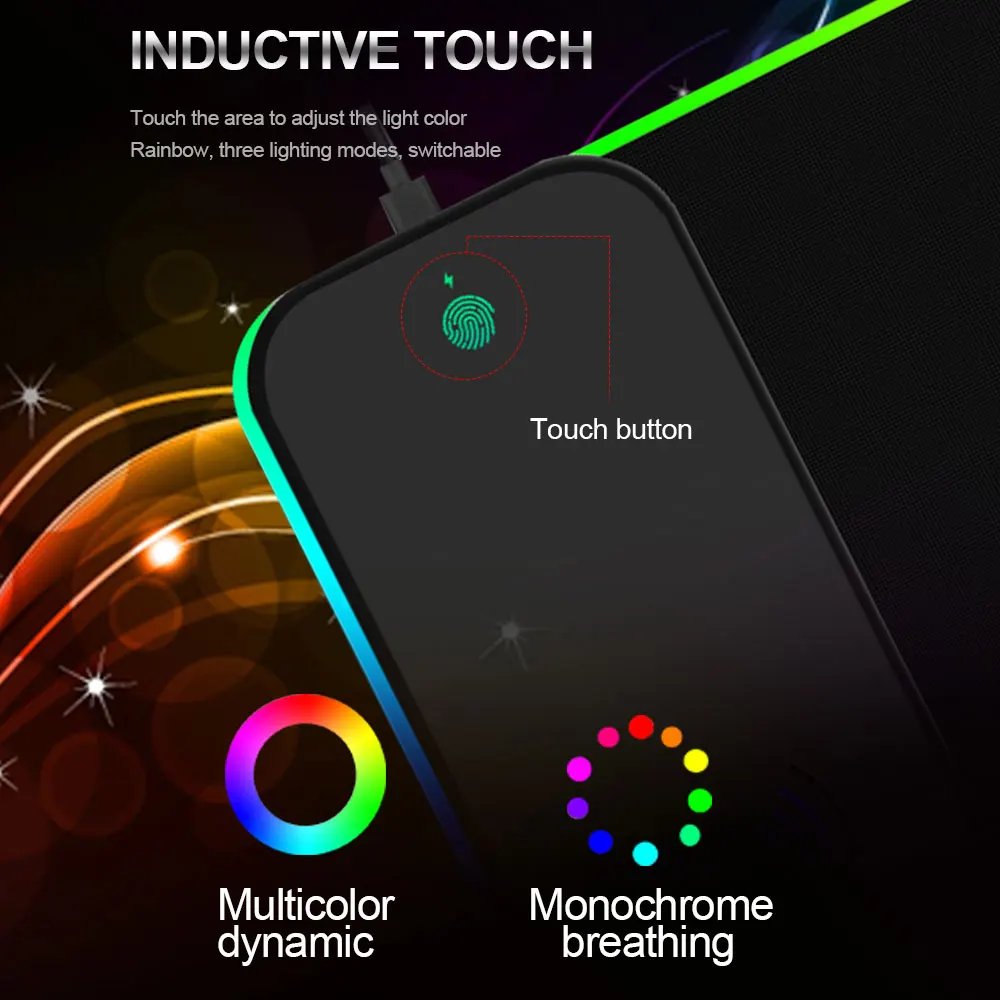 

Redragon CRATER Gaming Mouse Pad 10W Wireless charging RGB backlight rubber base 400*300*9MM Game Locking Edge Mat Mousepad P028