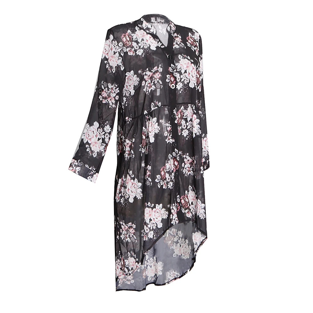 

Женская рубашка с длинным рукавом, белая/черная