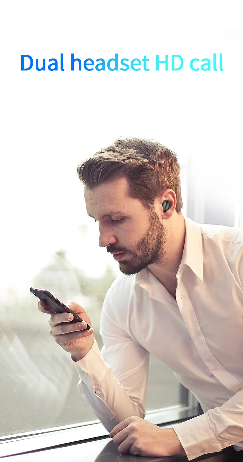 Сенсорные TWS, настоящие беспроводные наушники, Bluetooth наушники, водонепроницаемые головные уборы с 3600 мАч, Дополнительный внешний аккумулятор для iPhone, xiaomi, huawei