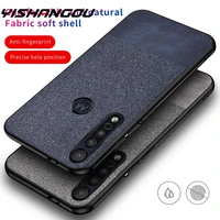 fabric cloth skin hard cover case for motorola moto g8 plus play p40 g7 power e6 case slim matte back protective phone cases