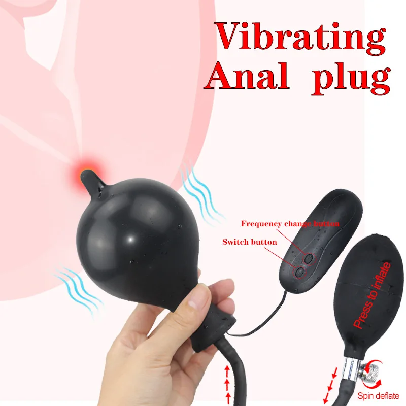 10 Frequency Vibration Inflatable Anal Butt Plug Oversize Silicone Anus Dilator Adult Sex Toys for Couples Vibrator | Красота и
