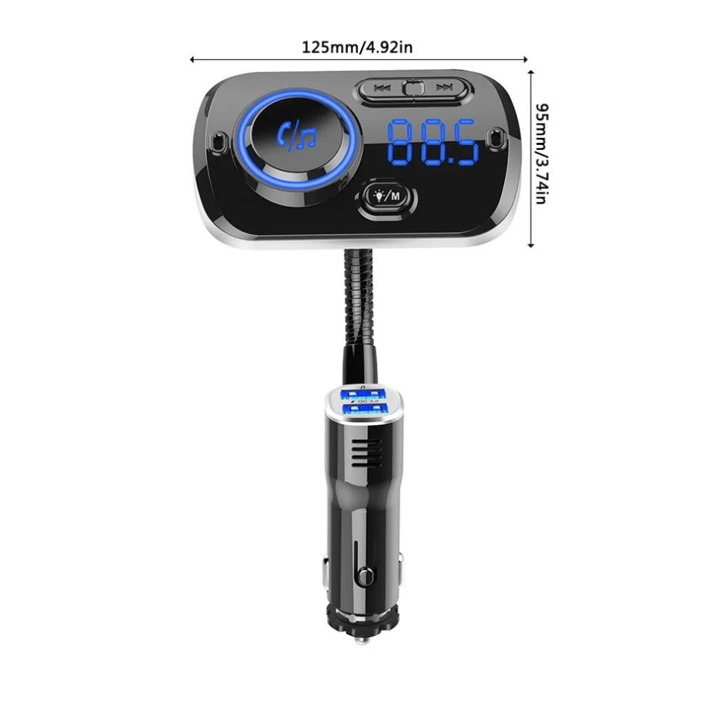 Автомобильное зарядное устройство беспроводной Автомобильный MP3-плеер Hands-Free вызов автомобиль Быстрая зарядка fm-передатчик беспроводной MP3-плеер