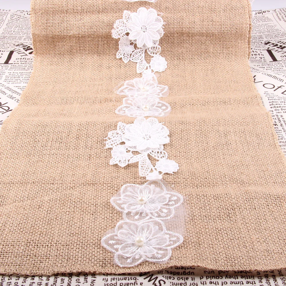 Новый стиль настольный флаг кружевная лента льняной рождественское свадебное