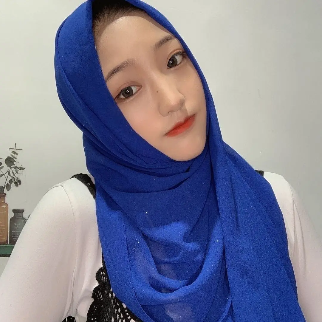 

Мусульманский шарф женский весенний модный однотонный шарф шаль для взрослых марлевый шарф