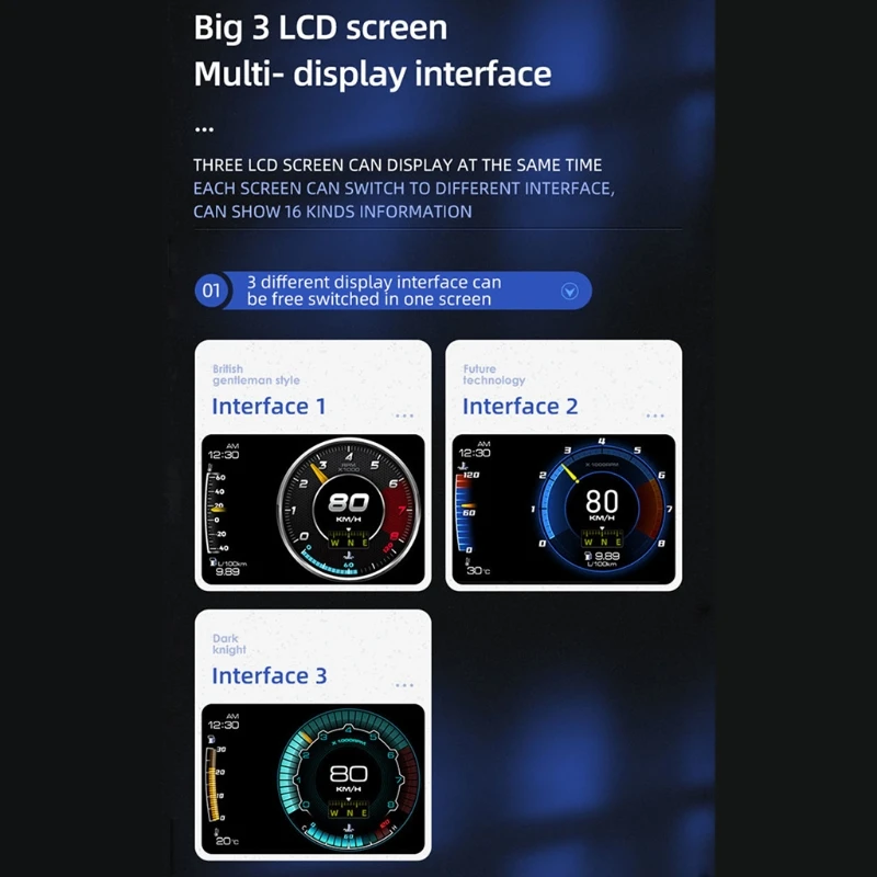 Умный датчик OBD + GPS устройство для мониторинга двойной системы с дисплеем