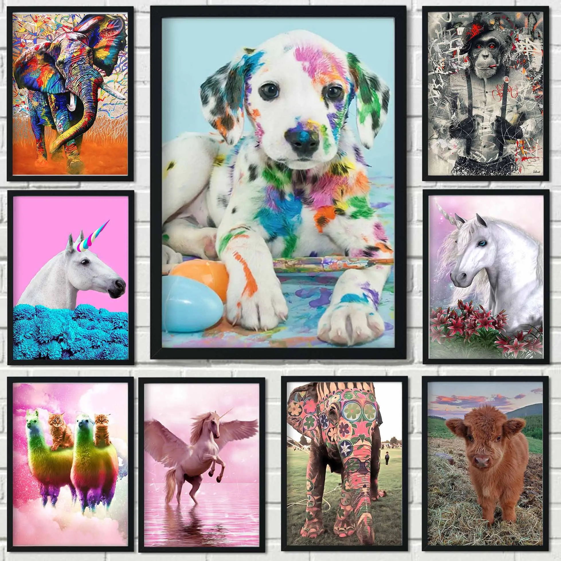 

Colorful Animal Unicorn Oil Painting By Numbers Dog Lion 40x50cm DIY Paint By Numbers For Canvas Painting Unique Gift Home Decor