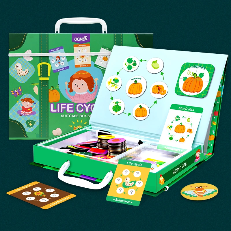 Магнитная головоломка Монтессори наклоняющийся жизненный цикл животных