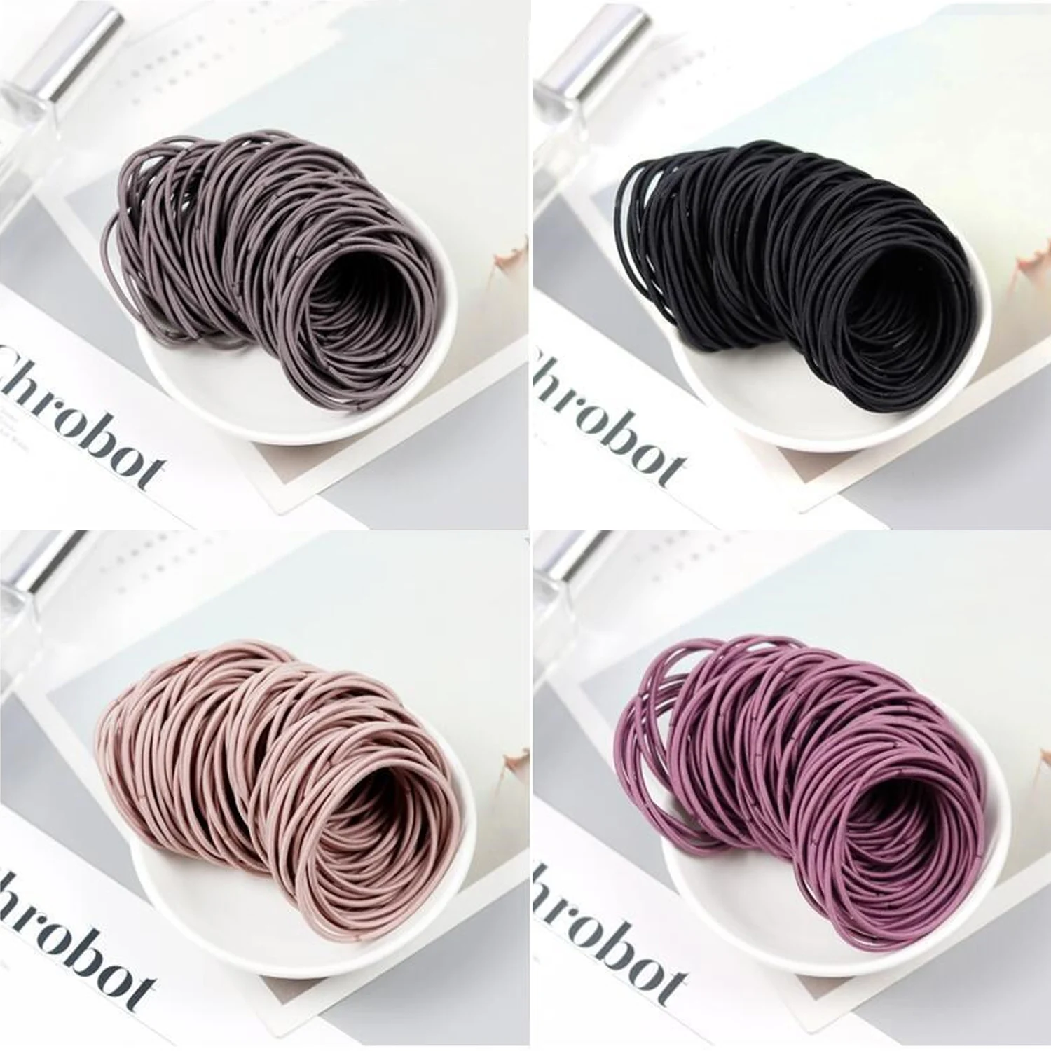 100 шт. высокоэластичные нейлоновые резинки для волос заколки конского хвоста