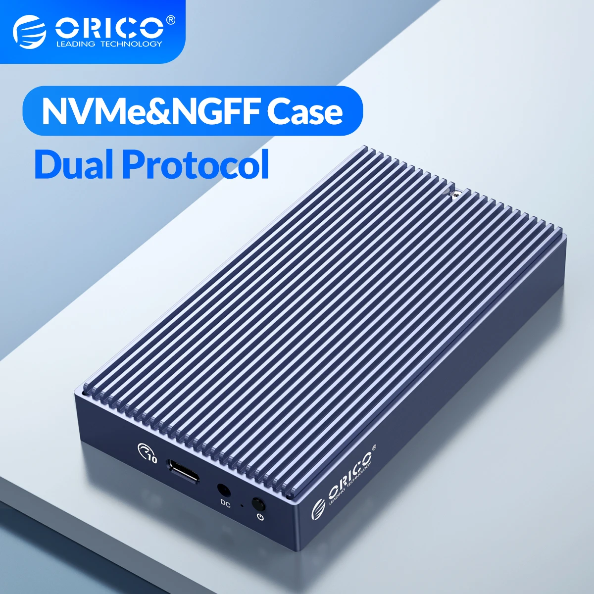 Чехол ORICO LSDT Dual Bay M2 SSD поддержка M.2 NVME NGFF SATA SSD-диска для M Key B с адаптером питания 5 В 4