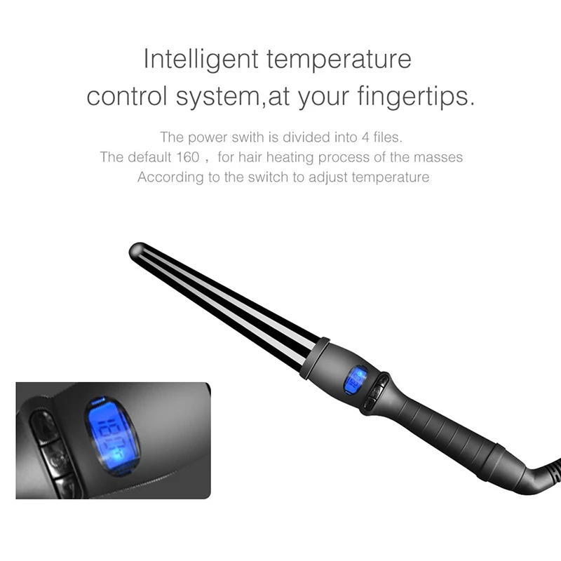 32 мм ЕС вилка Lcd бигуди конические щипцы для завивки одна трубка керамическая