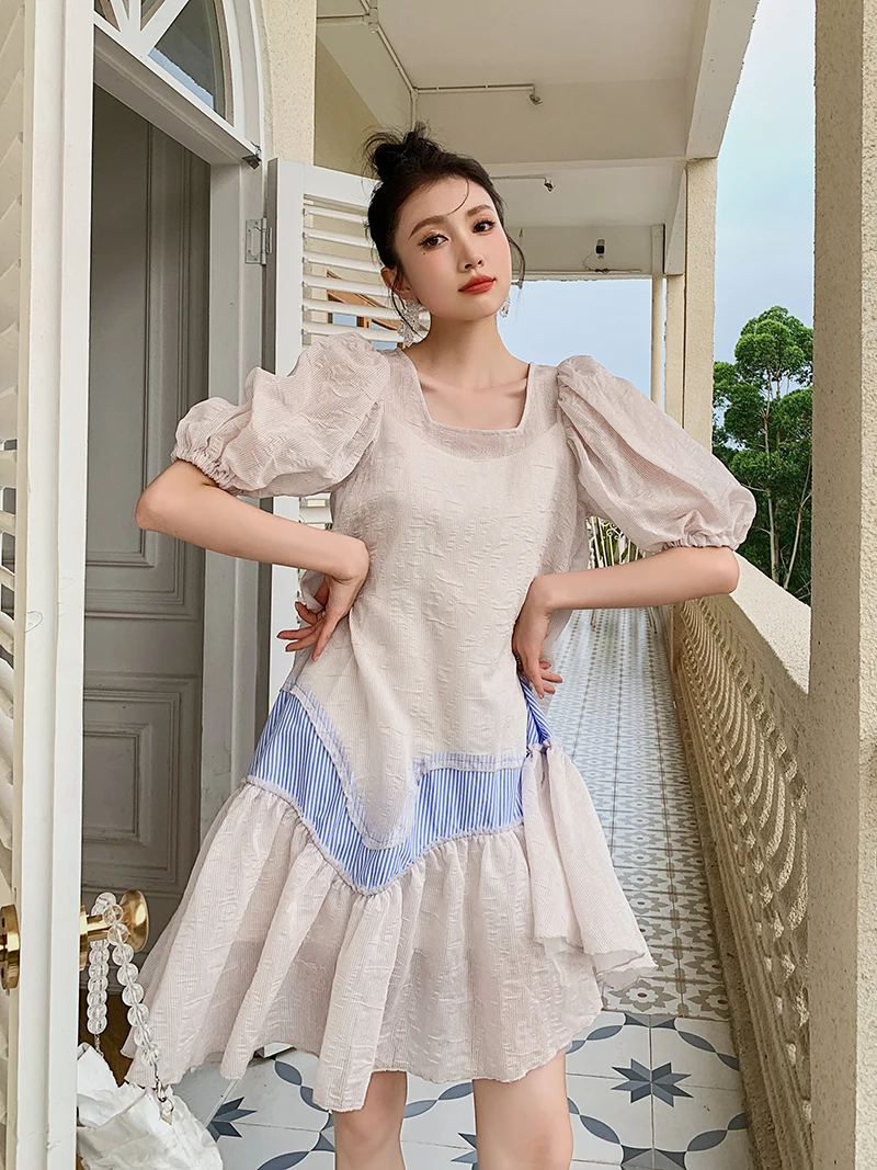 

Blue stripes loose skirt dress the doll