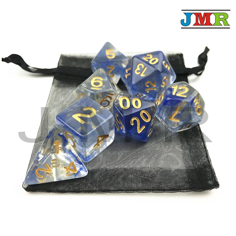 Высокое качество Синий Цвет Совершенно новый небулярный Juegos Mesa Dados набор D4 D6 D8 D10 %