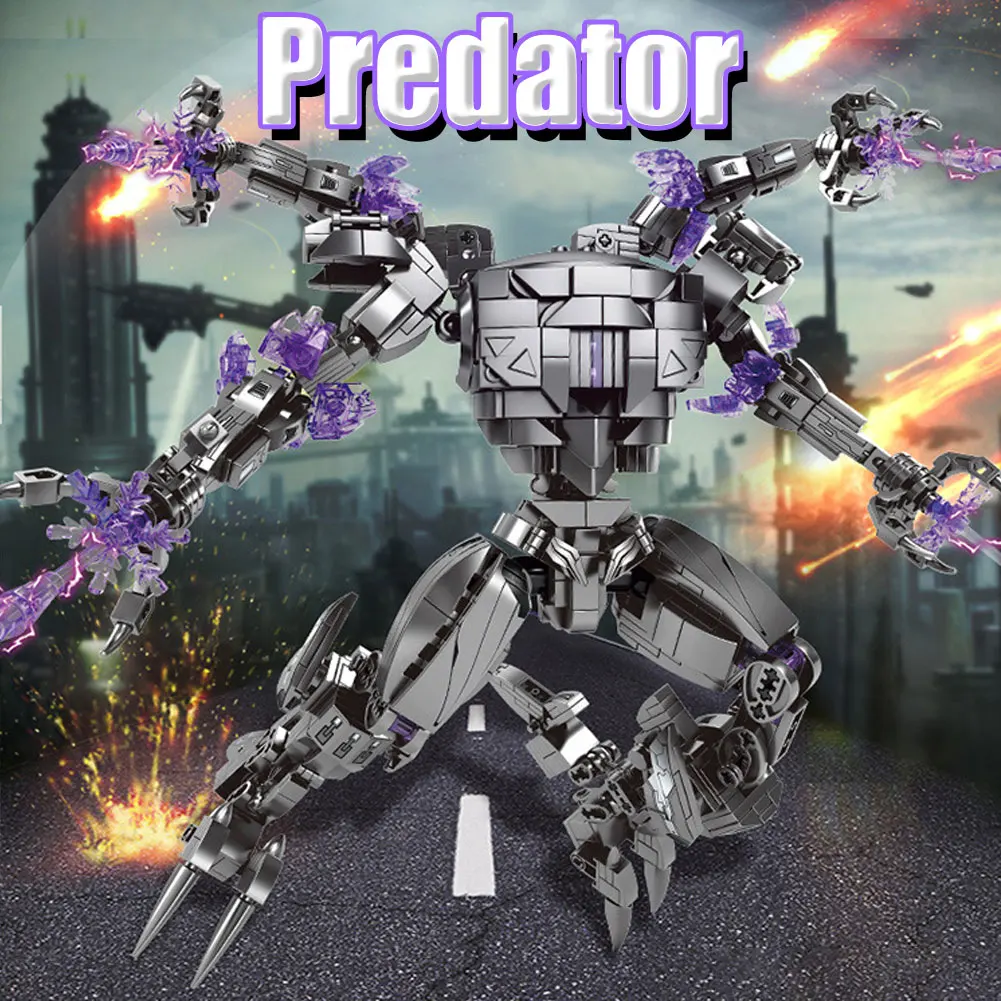 

BZDA Military Series Robot Blocks Fortress Predator Robot Building Blocks Action Figures Moc Kids Toys Boys Christmas Gifts DIY