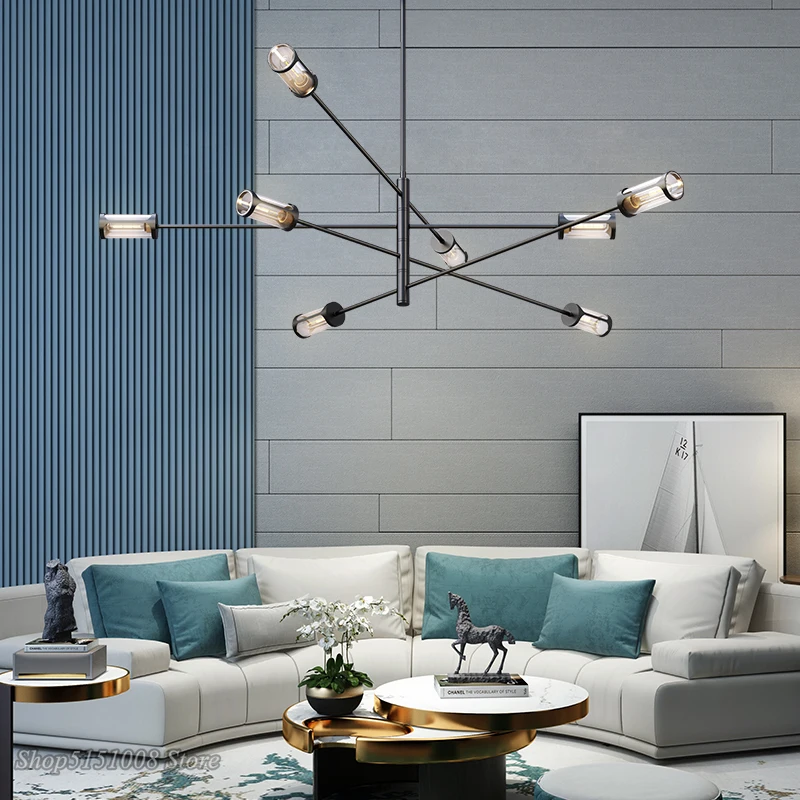 Скандинавская стеклянная люстра простой креативный индивидуальный Железный
