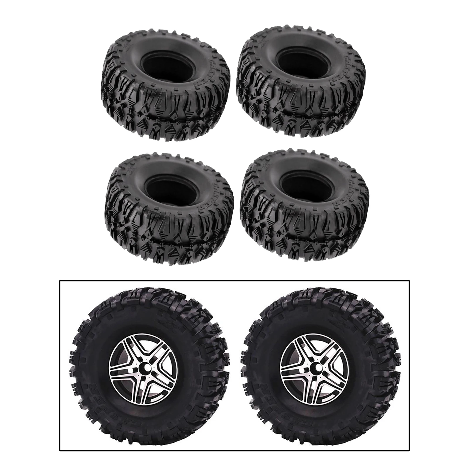 

4pcs 2.2'' Rubber Tyres for SCX10 TRX6 1:10 RC Crawler Car DIY Replacement