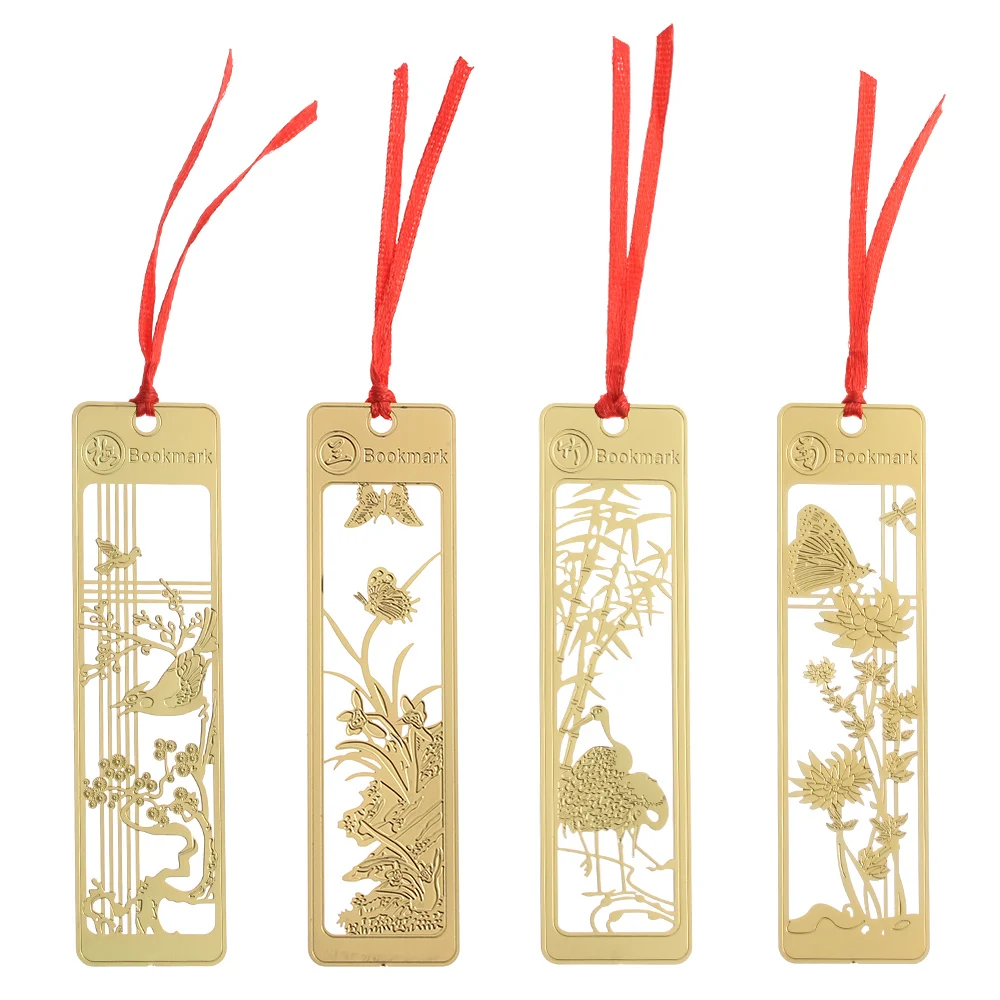 1 шт. китайский Стиль из латуни Винтаж изысканный металл закладки выдалбливают