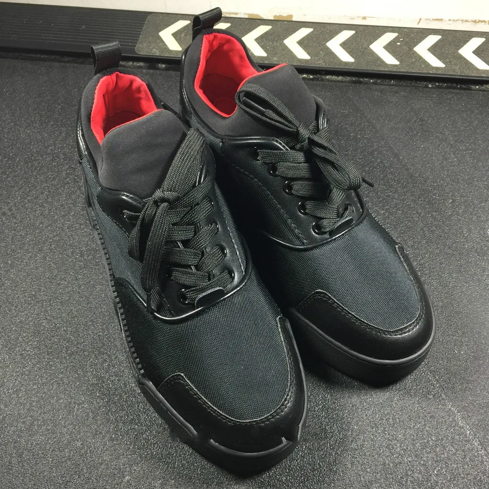 Tap Низкий вырез досуг на шнуровке черный Многослойная спортивная обувь заклепки