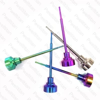 titanium dabber dab nail wax carving tool gr2 with od 25mm carb cap with one hole fit 14mm 18mm glass bong water pipe