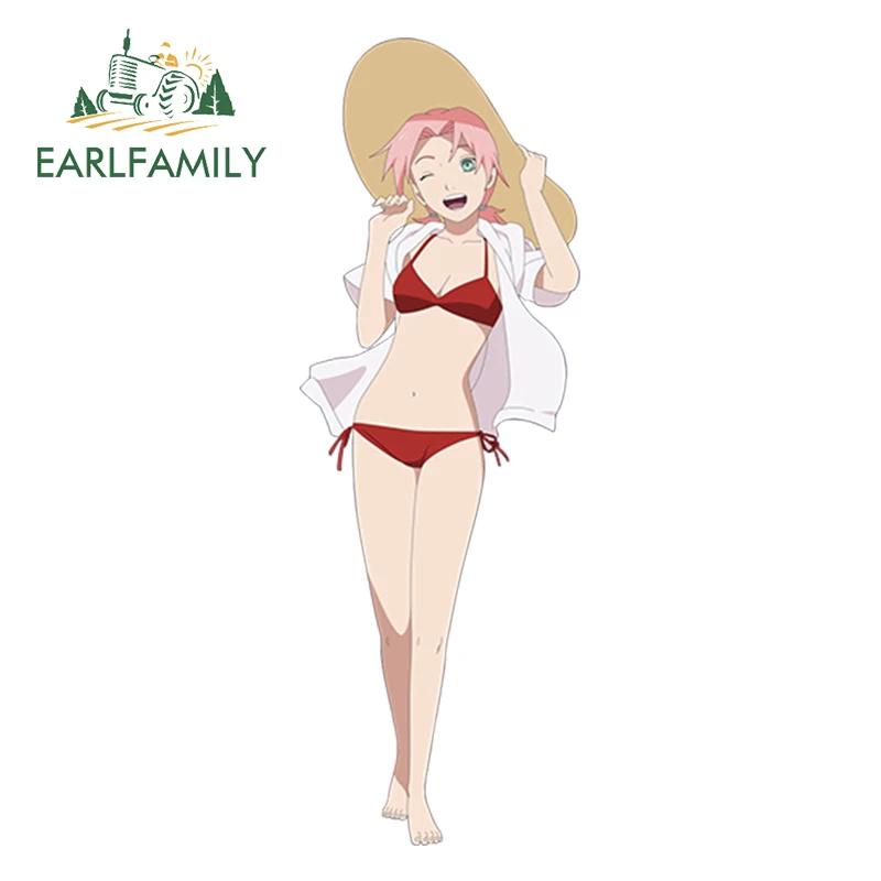 EARLFAMILY, мультяшная красота, авто стиль, сексуальная девушка, аниме, автомобильная Наклейка на окно, бампер, мотоцикл, наклейка, водонепроницаемая, автомобильная наклейка - Название цвета: Style O