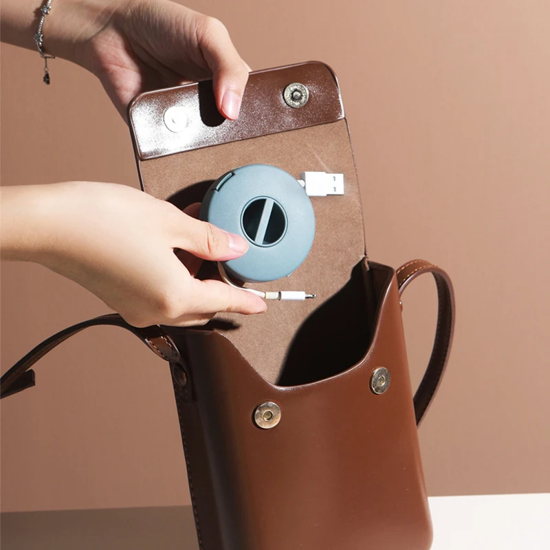 

Portable Rotatable Data Cable Headphone Cable Organizer Storage Box Phone Charge Cable Organizer Cable Winder Desktop Organizer