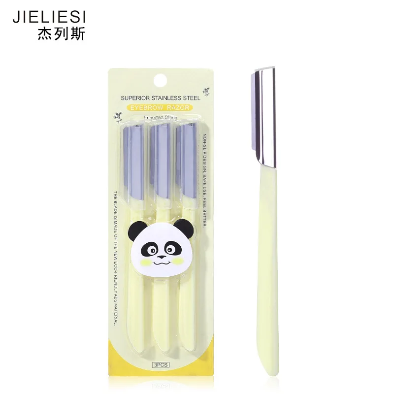 Косметический нож для бровей из нержавеющей стали скребок с безопасным защитным