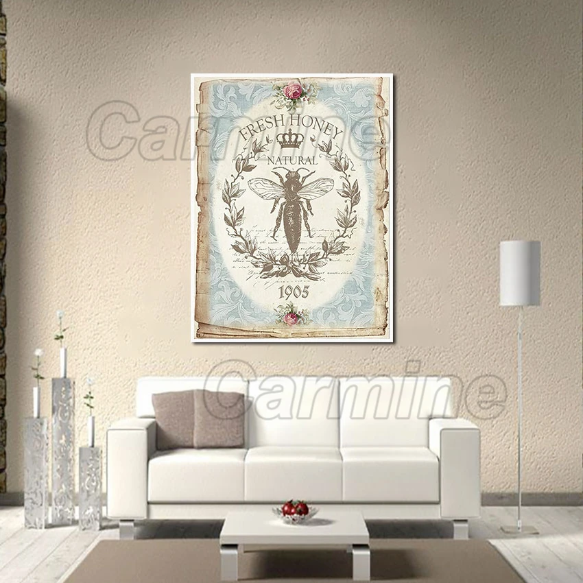 Картина с животными венок пчелами Hd печать постер рисунком для дома гостиной и