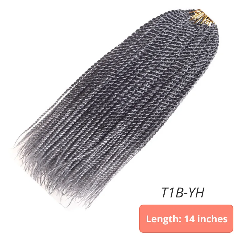 T1B/серый AISI BEAUTY Ombre Senegalese завивка, плетение волос 14 18 24 дюймов Синтетические косички для наращивания крючком наращивание волос Черный Коричневый Женский - Цвет: T1B/серый
