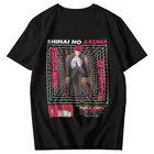 Мужская футболка Makima с Бензопилой, модная футболка Аниме Манга денджи, футболка с коротким рукавом в стиле хип-хоп, Мужская хлопковая футболка, топы, одежда